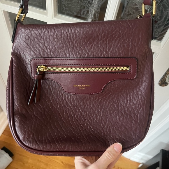 David Jones Burgundy Leather Crossbody Bag | Timeless Designer - Picture 5 of 8
